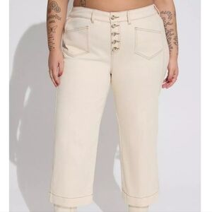 Torrid Wide Leg Crop Button Fly Jeans